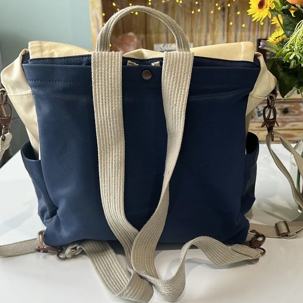 Petunia Pickle Bottom Navy and Teal Abundance Boxy Backpack
